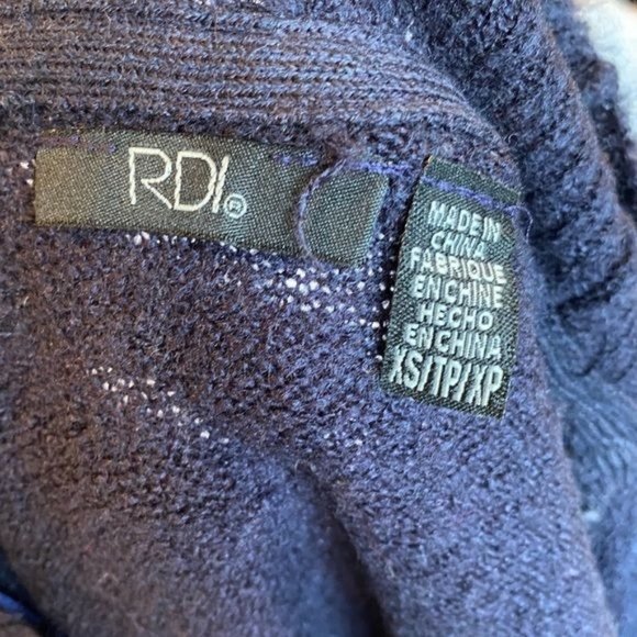 RDI Deep V-Neck Tunic Knit Split Hem Sweater NWT - Picture 6 of 7